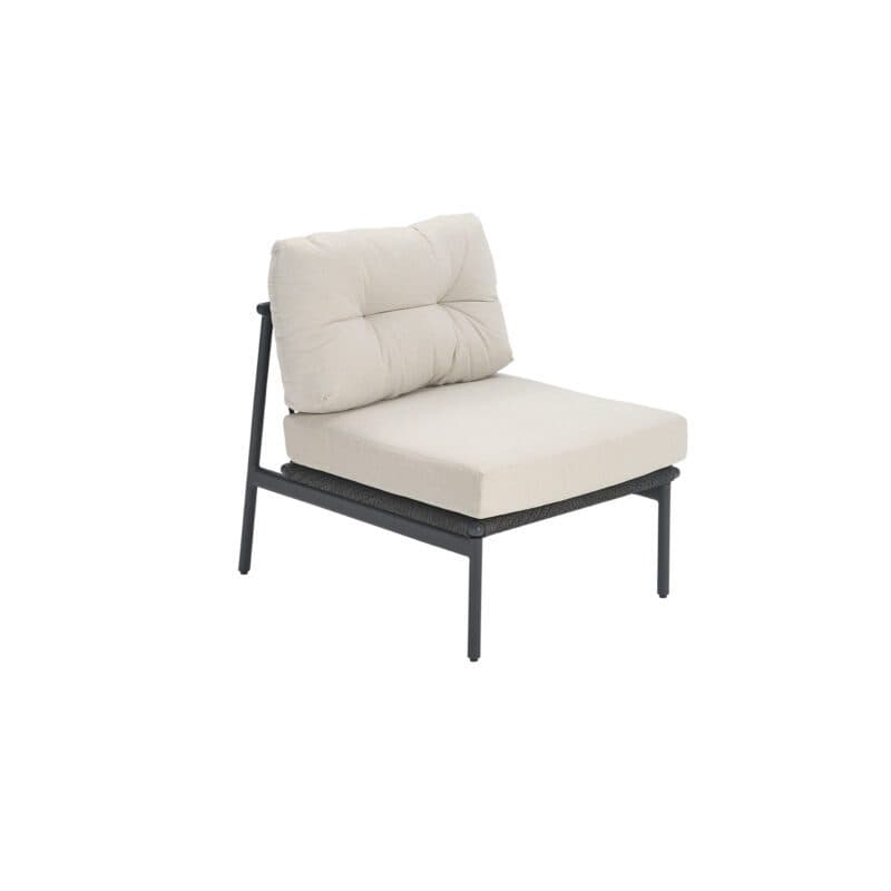 CASA DOMA "Lucca" Lounge-Mittelteil, Aluminium und Rope anthrazit, Bezüge Sunproof beige