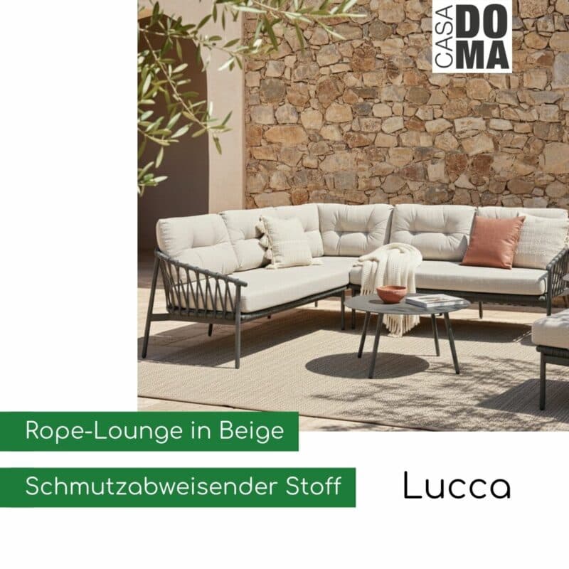 CASA DOMA "Lucca" Lounge mit "Rapello" Tischen (Bild KI-generiert)