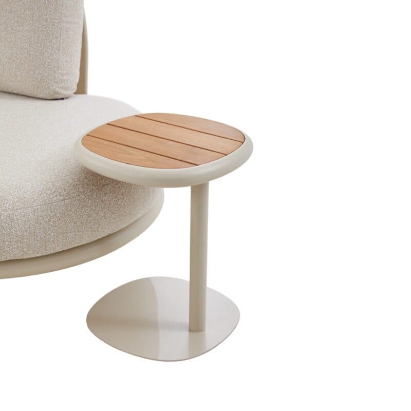 CASA DOMA "Montella" Loungeset, Gestelle Aluminium cream, Polster Sunproof® Olefin beige, Tischplatte Teak