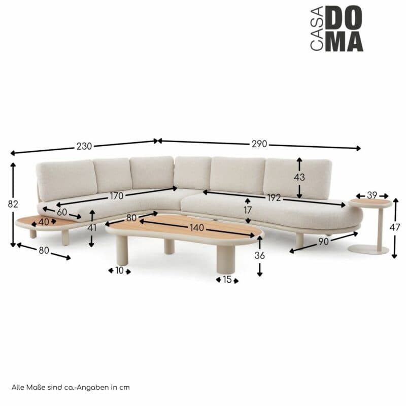 CASA DOMA "Montella" Loungeset, Maße in cm
