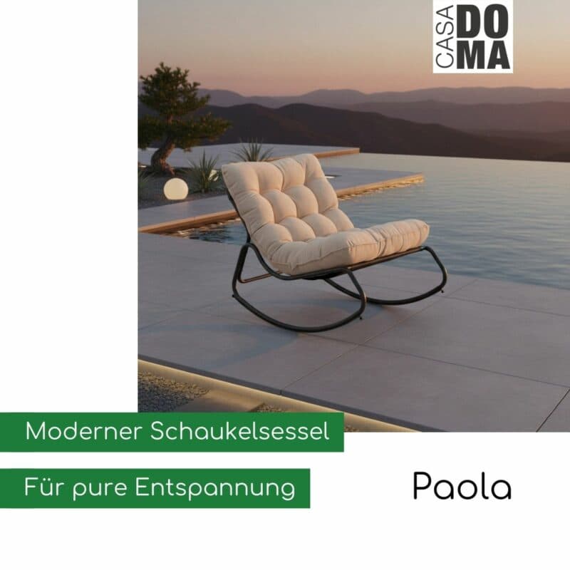 CASA DOMA "Paola" Schaukelsessel beige (Bild KI-generiert)
