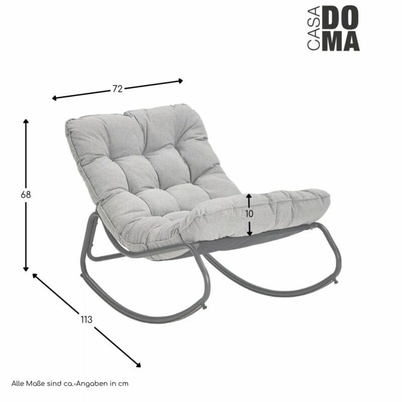 CASA DOMA "Paola" Schaukelstuhl, Maße in cm