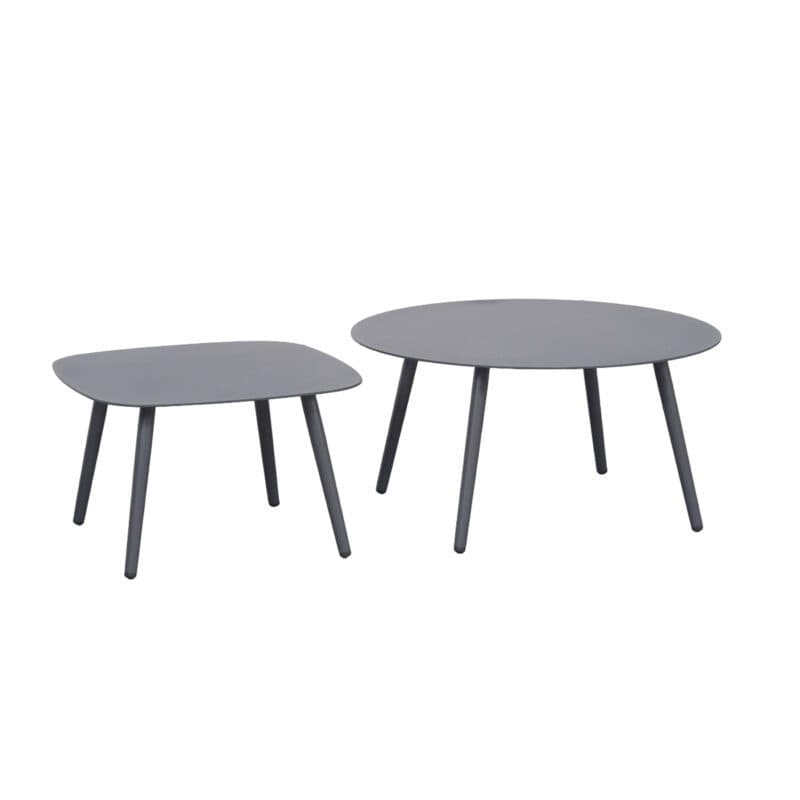 CASA DOMA “Rapello” Loungetisch-Set, Aluminium anthrazit, 60x60 cm und Ø 80 cm