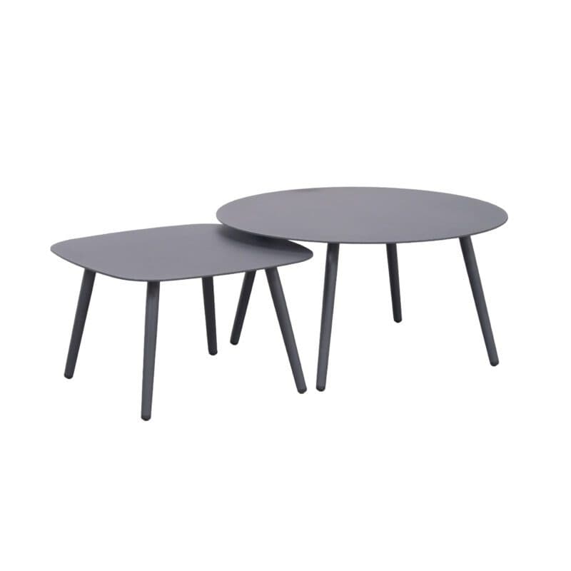 CASA DOMA “Rapello” Loungetisch-Set, Aluminium anthrazit, 60x60 cm und Ø 80 cm