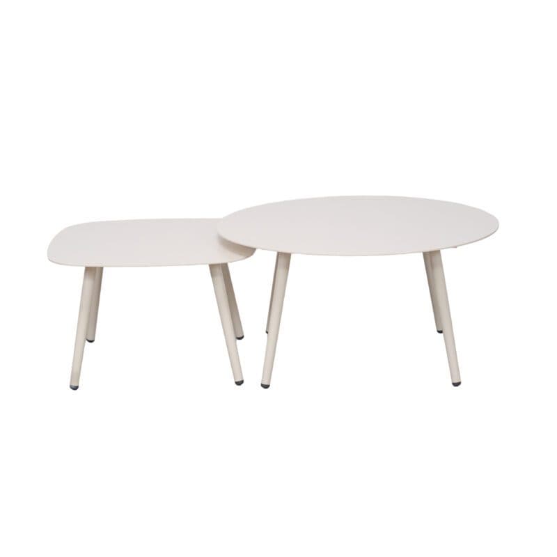 CASA DOMA “Rapello” Loungetisch-Set, Aluminium cream, 60x60 cm und Ø 80 cm