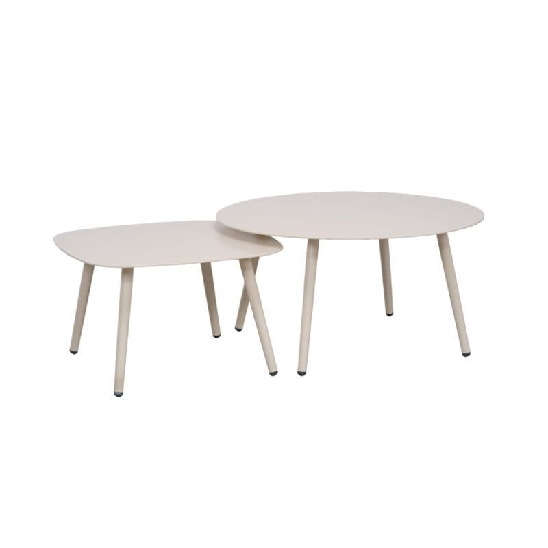 CASA DOMA “Rapello” Loungetisch-Set, Aluminium cream, 60x60 cm und Ø 80 cm