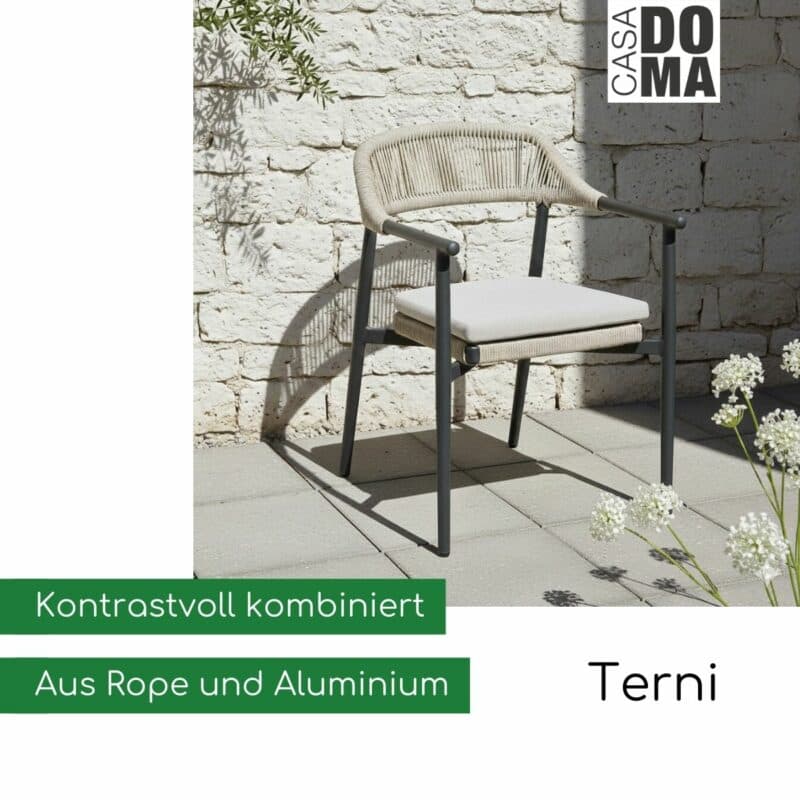 CASA DOMA "Terni" Stapelsessel Aluminium (Bild KI-generiert)
