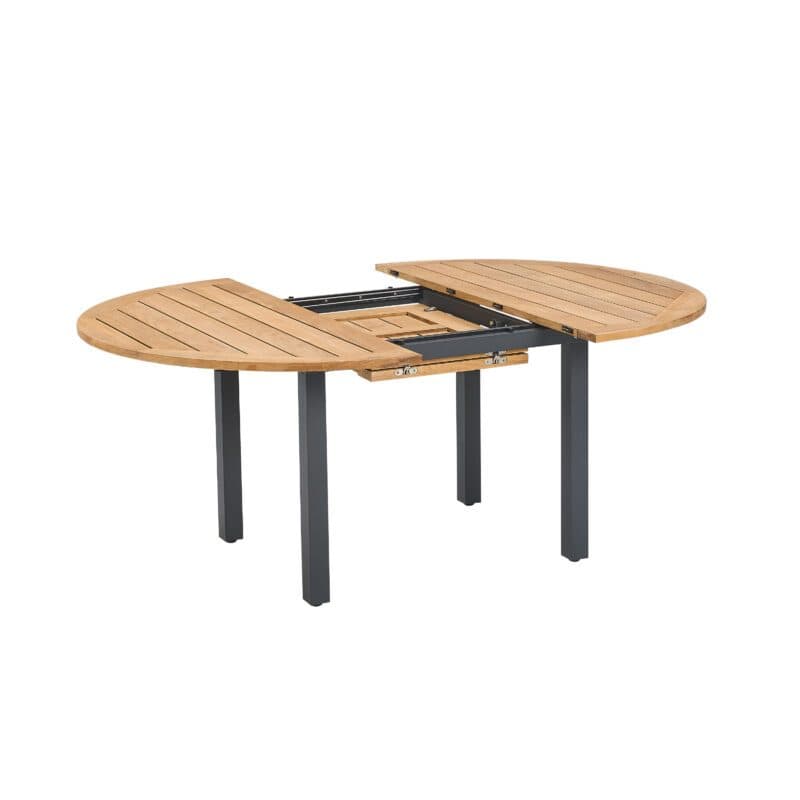 CASA DOMA "Ugento" Ausziehtisch 140/190 x 140 cm, Gestell Edelstahl anthrazit, Tischplatte Teakholz