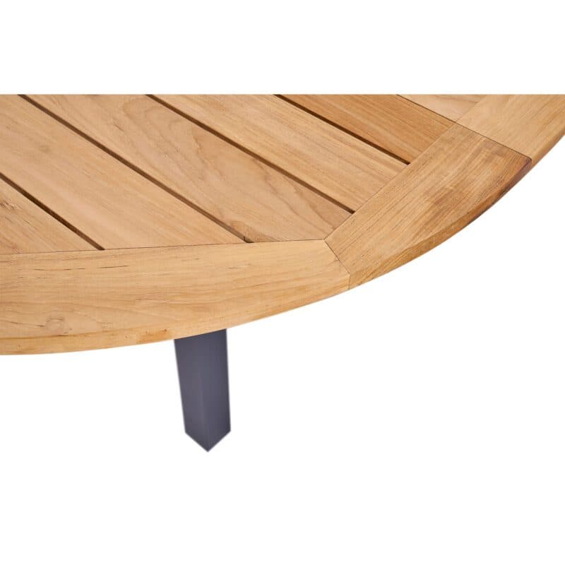 CASA DOMA "Ugento" Ausziehtisch 140/190 x 140 cm, Gestell Edelstahl anthrazit, Tischplatte Teakholz