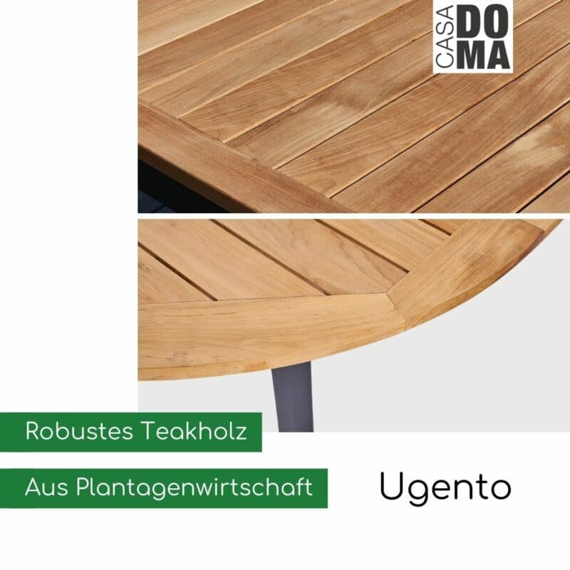 CASA DOMA "Ugento" Ausziehtisch-Serie mit Teak