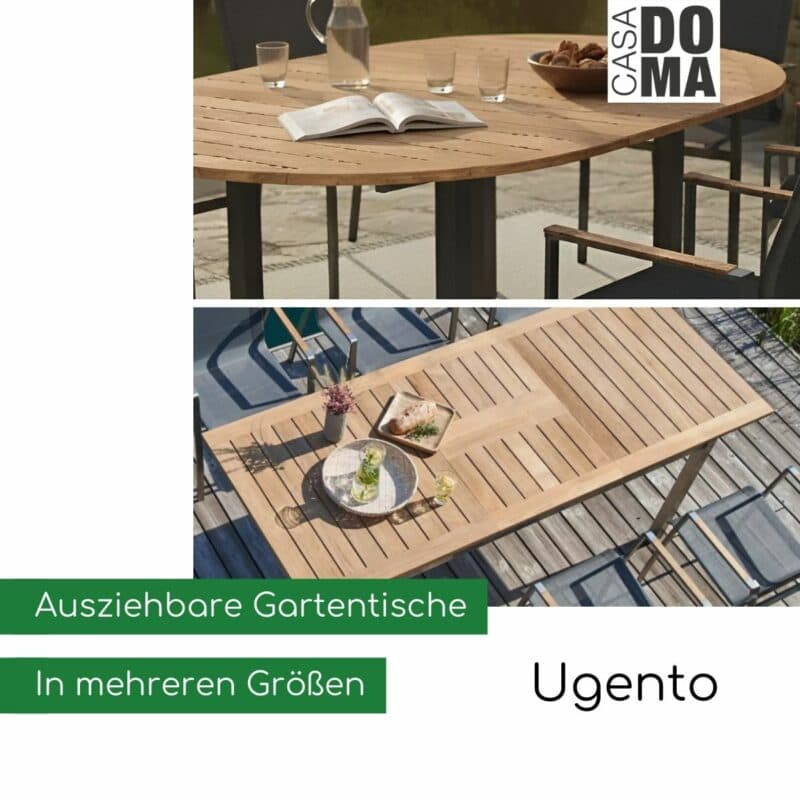 CASA DOMA "Ugento" Ausziehtisch-Serie mit Teak