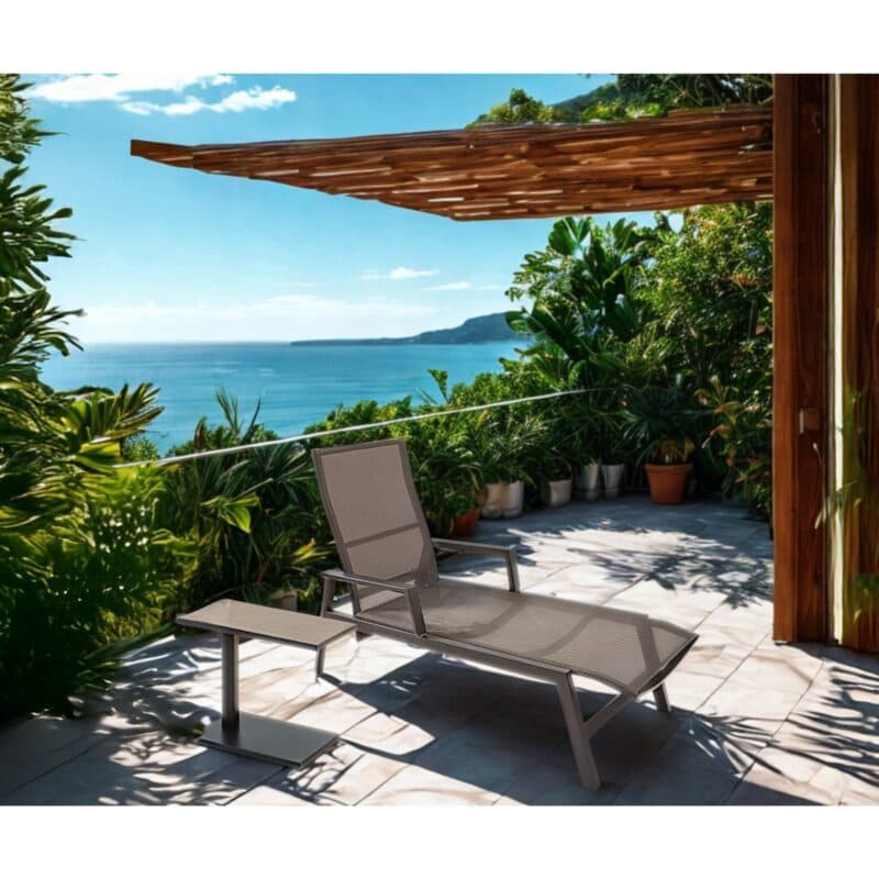 Lesli Living "OhioNegro" Sonnenliege plus "Geneva" Beistelltisch