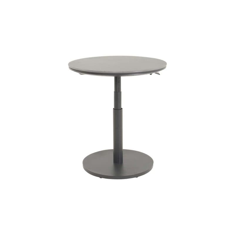Lesli Living "Geneva" Beistelltisch rund, 59cm, Aluminium matt anthrazit, Tischplatte Sinterstein