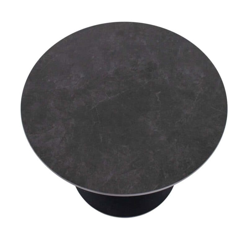 Lesli Living "Geneva" Beistelltisch rund, 59cm, Aluminium matt anthrazit, Tischplatte Sinterstein