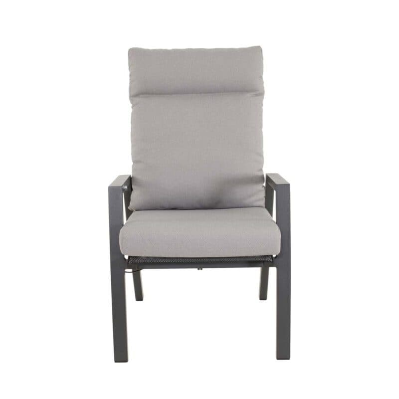 Lesli Living "Malik" Hochlehner, Aluminium anthrazit, Kissenbezug Olefin grau