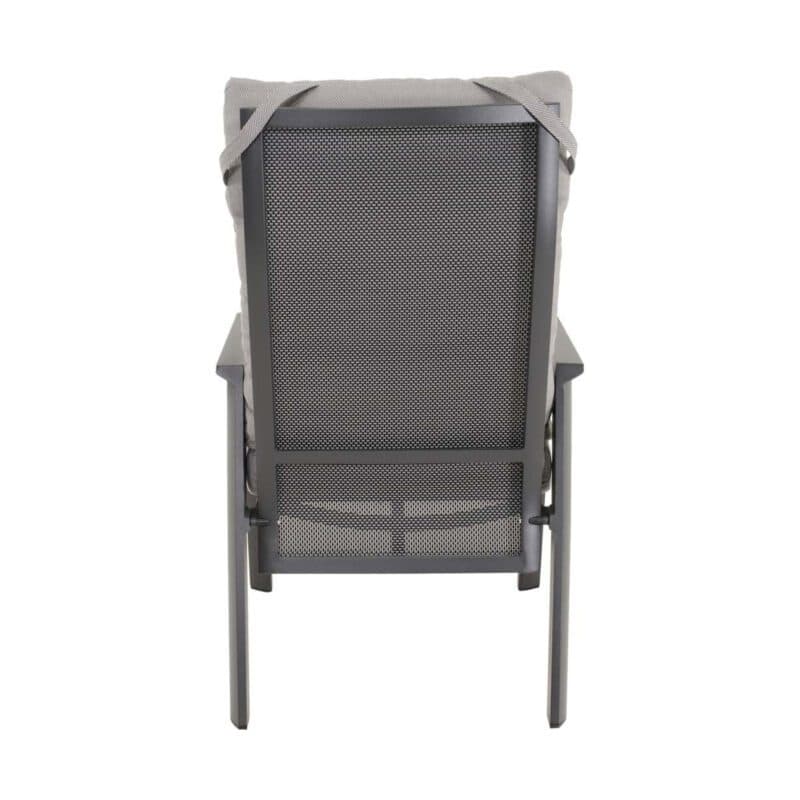 Lesli Living "Malik" Hochlehner, Aluminium anthrazit, Kissenbezug Olefin grau