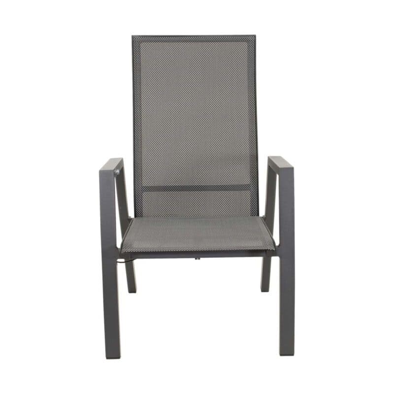 Lesli Living "Malik" Hochlehner, Aluminium anthrazit, Kissenbezug Olefin grau