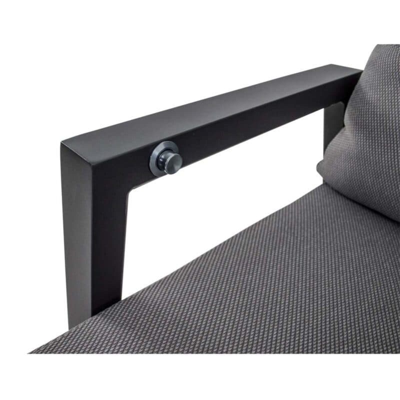 Lesli Living "Malik" Hochlehner, Aluminium anthrazit, Kissenbezug Olefin grau