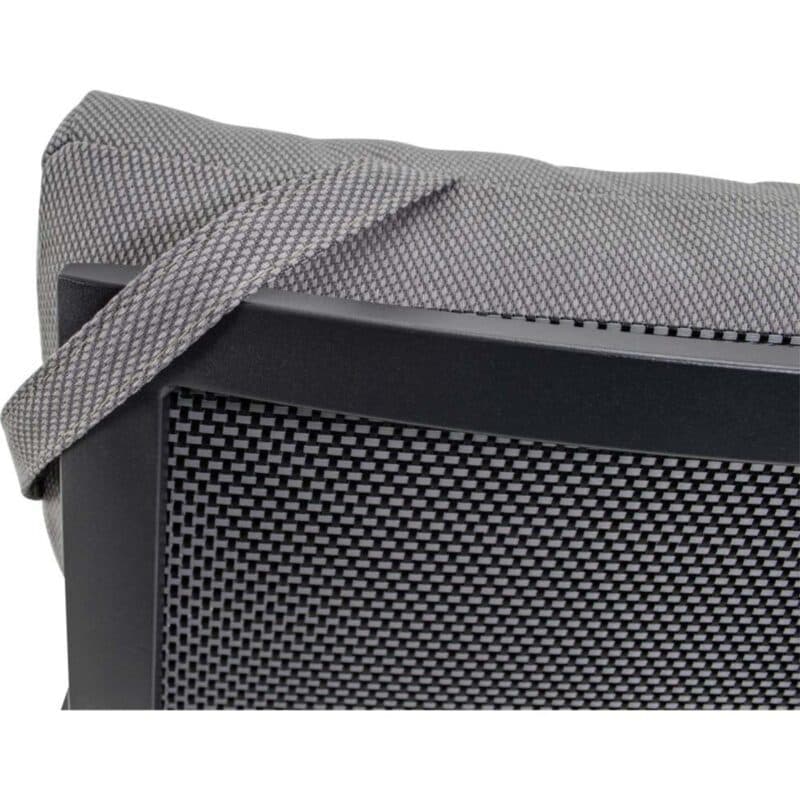 Lesli Living "Malik" Hochlehner, Aluminium anthrazit, Kissenbezug Olefin grau