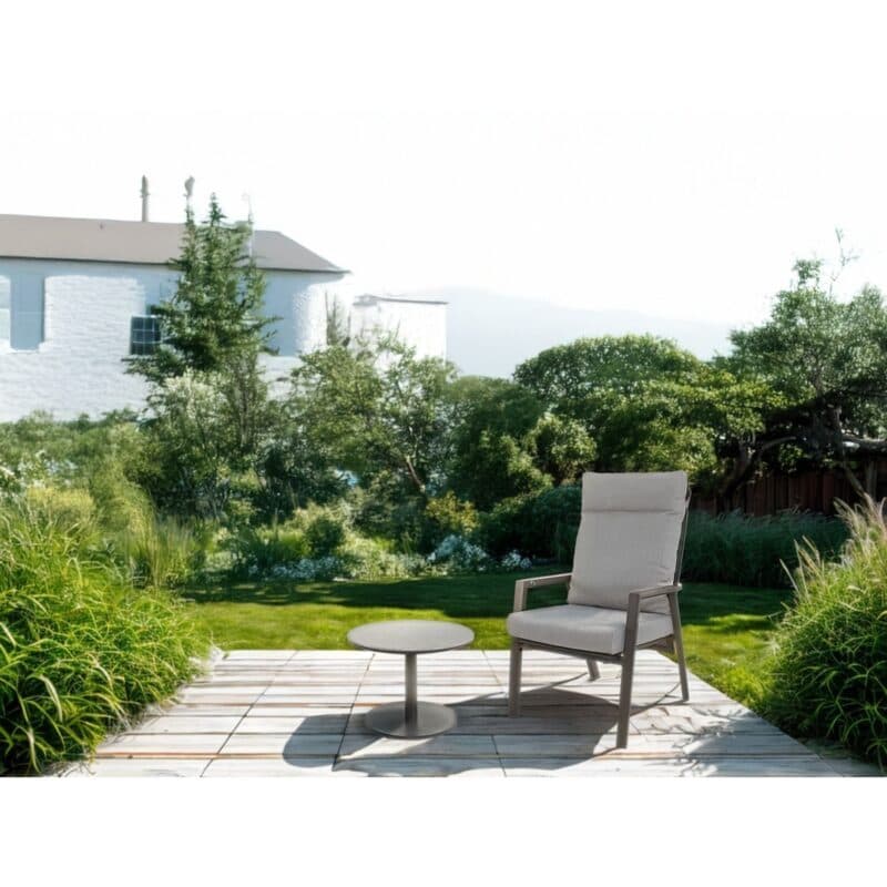 Lesli Living "Malik" Hochlehner, Aluminium anthrazit, Kissenbezug Olefin grau