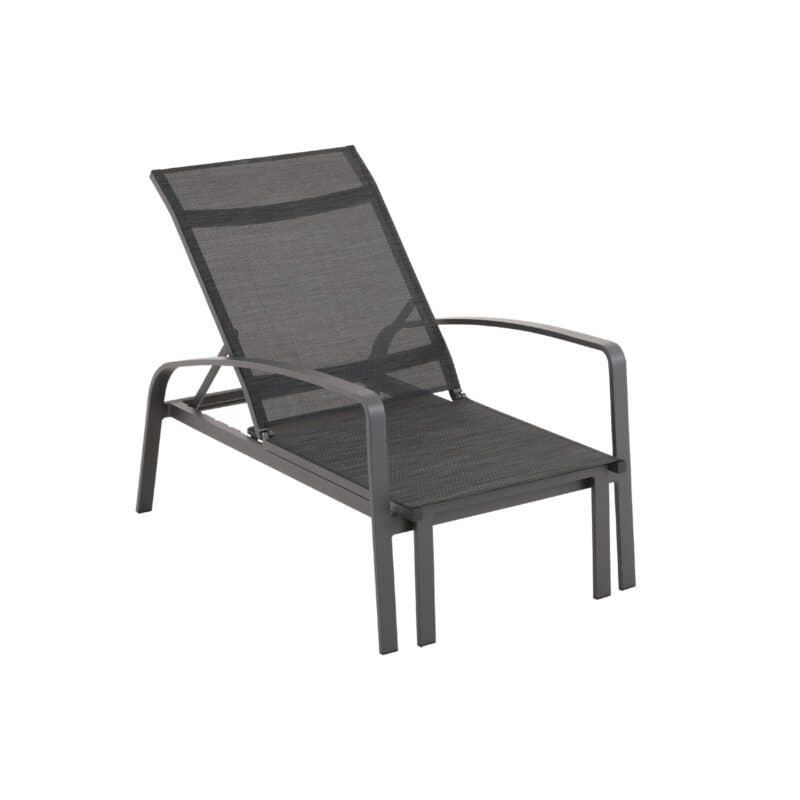 Liadomo "Atessa" Deckchair mit verstellbarer Rückenlehne und ausziehbarem Fußteil, Gestell Aluminium anthrazit, Bespannung Textilen anthrazit