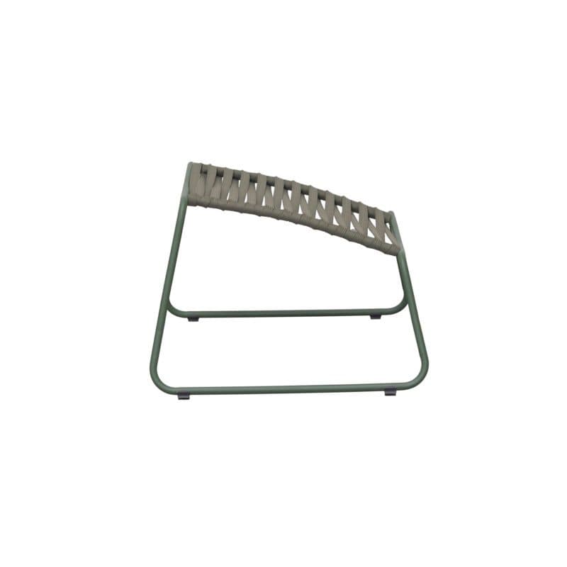 Liadomo "Atina" Loungehocker, Gestell Edelstahl dunkelgrün, Sitzfläche Rope oliv