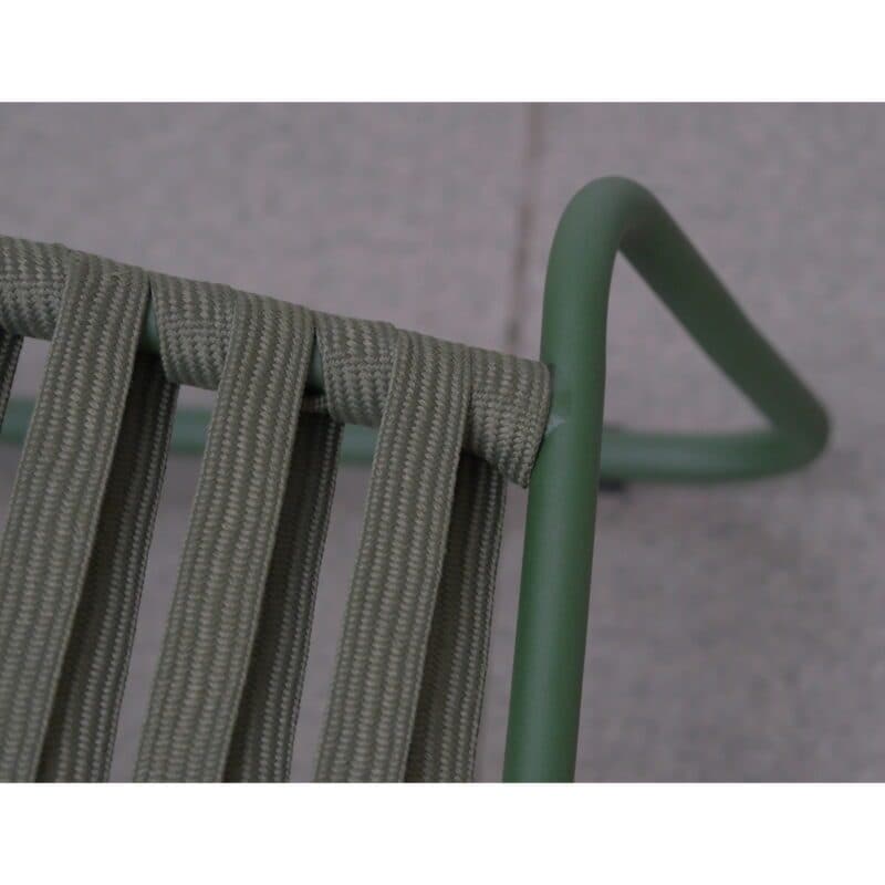 Liadomo "Atina" Loungehocker, Gestell Edelstahl dunkelgrün, Sitzfläche Rope oliv, Detail Rope