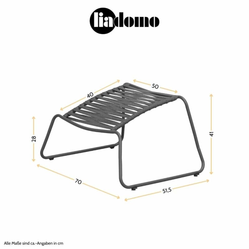 Liadomo "Atina" Loungehocker, Maßangaben