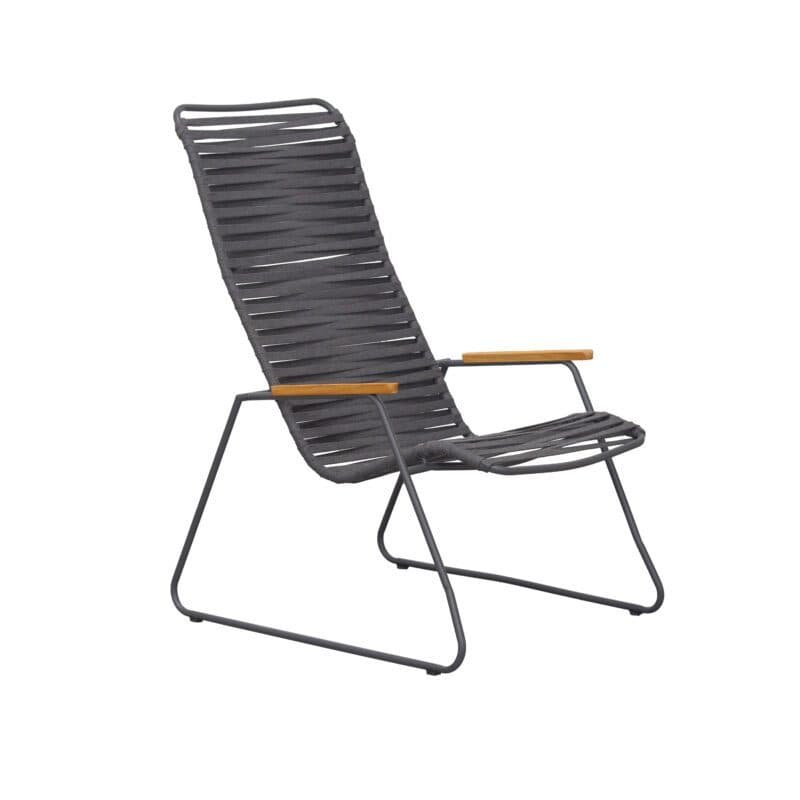 Liadomo "Atina" Loungesessel, Gestell Edelstahl anthrazit, Sitz- und Rückenfläche Rope anthrazit, Armlehne Teakholz