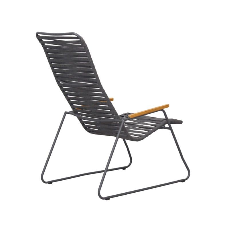 Liadomo "Atina" Loungesessel, Gestell Edelstahl anthrazit, Sitz- und Rückenfläche Rope anthrazit, Armlehne Teakholz