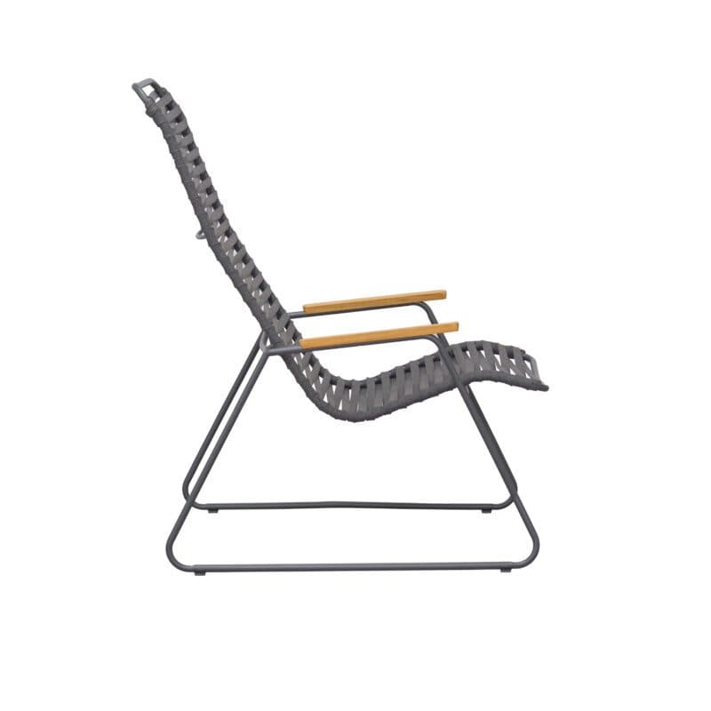 Liadomo "Atina" Loungesessel, Gestell Edelstahl anthrazit, Sitz- und Rückenfläche Rope anthrazit, Armlehne Teakholz