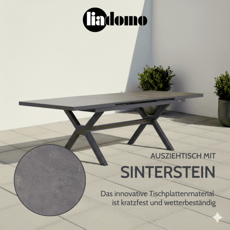 Liadomo "Benevento" Ausziehtisch 200/260x100 cm (Hintergrund KI-generiert)