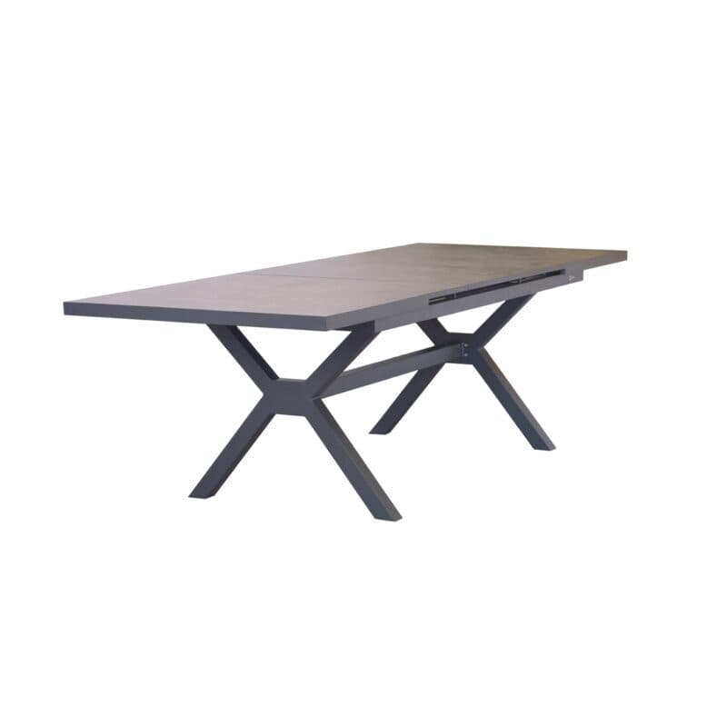 Liadomo "Benevento" Ausziehtisch 200/260x100 cm, Gestell Aluminium anthrazit, Tischplatte Sinterstein dunkelgrau