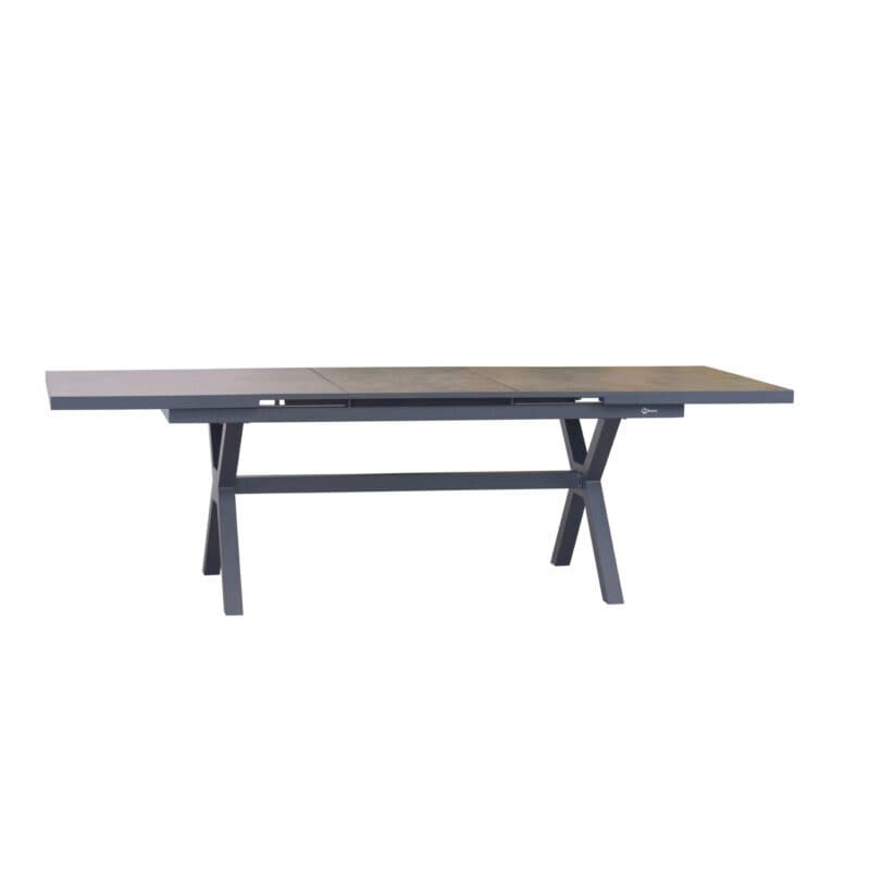 Liadomo "Benevento" Ausziehtisch 200/260x100 cm, Gestell Aluminium anthrazit, Tischplatte Sinterstein dunkelgrau