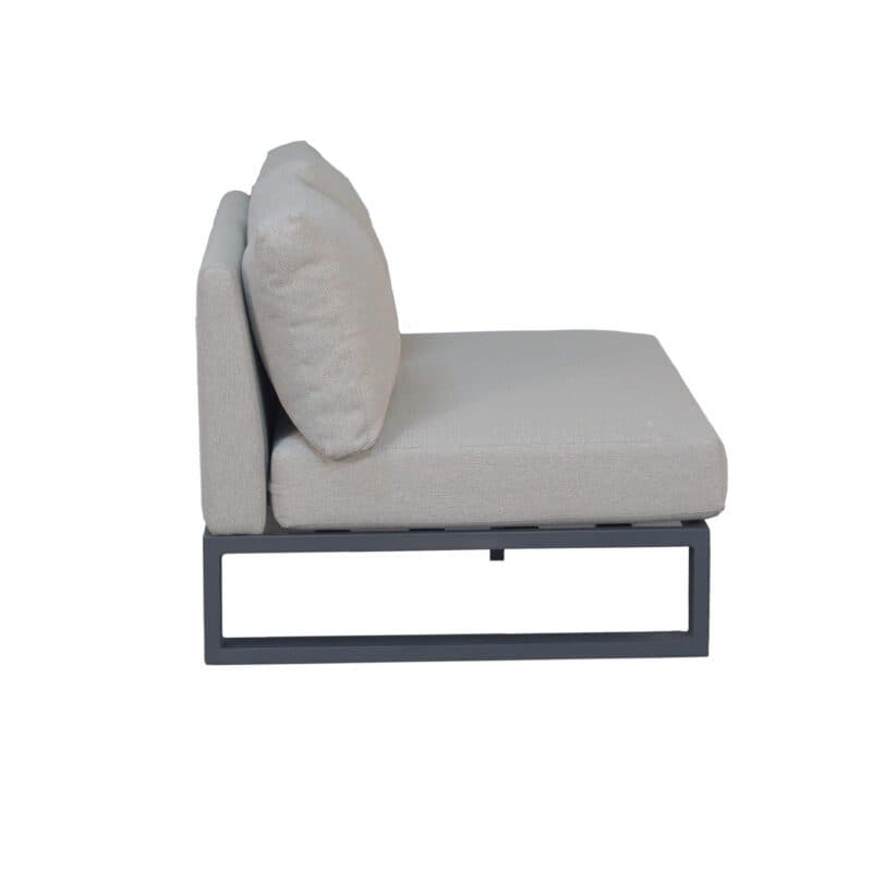Liadomo “Candela” Loungesofa 2-Sitzer, Gestell Aluminium anthrazit, Kissen beige