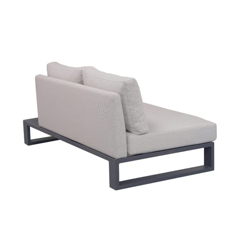 Liadomo “Candela” Loungesofa 2-Sitzer, Gestell Aluminium anthrazit, Kissen beige