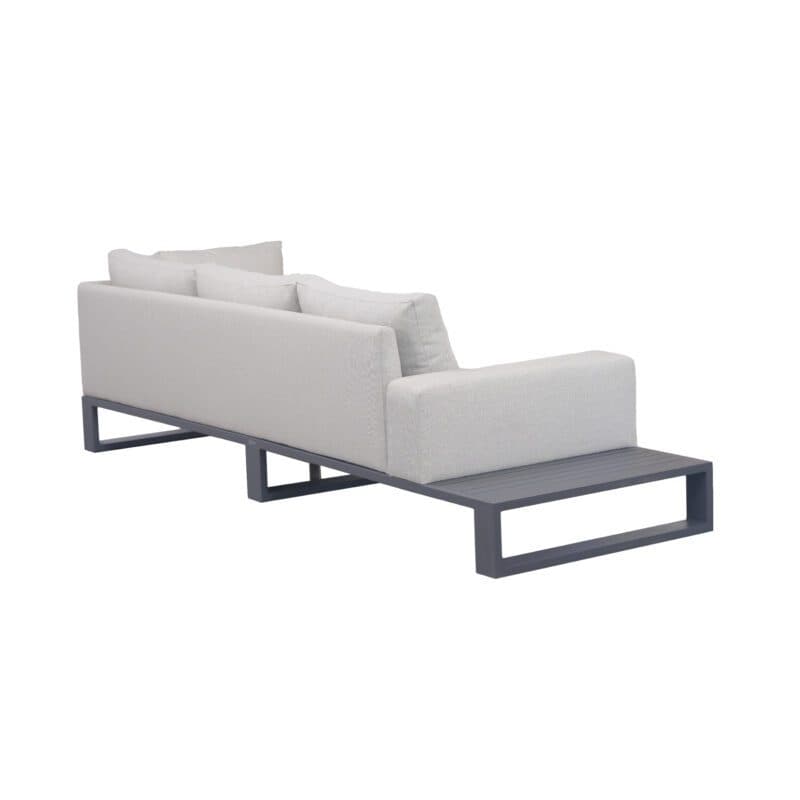 Liadomo “Candela” Loungesofa 3-Sitzer, Gestell Aluminium anthrazit, Kissen beige