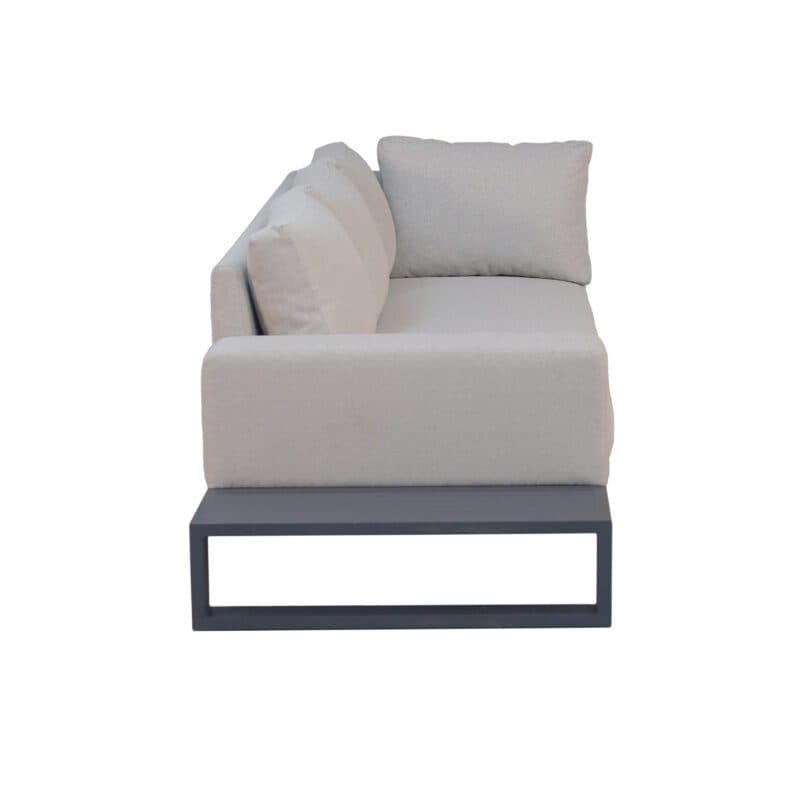 Liadomo “Candela” Loungesofa 3-Sitzer, Gestell Aluminium anthrazit, Kissen beige