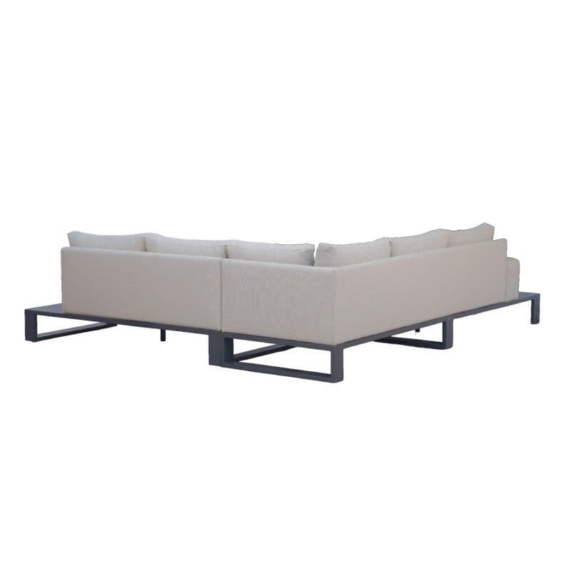 Liadomo “Candela” Loungeset 4-tlg., Gestelle Aluminium anthrazit, Kissen beige
