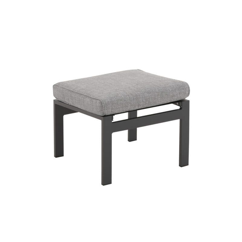 Liadomo "Celano" Gartenhocker, Gestell Aluminium anthrazit, Polster Olefin grau, Bespannung Textilen