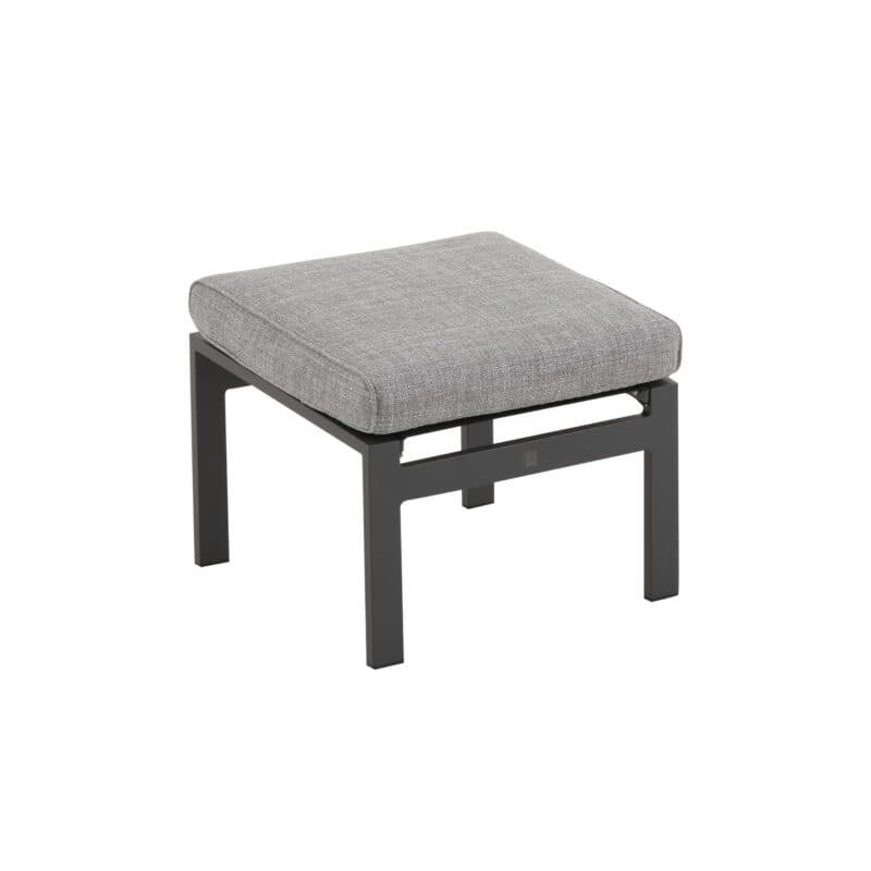 Liadomo "Celano" Gartenhocker, Gestell Aluminium anthrazit, Polsterbezug Olefin grau, Bespannung Textilen
