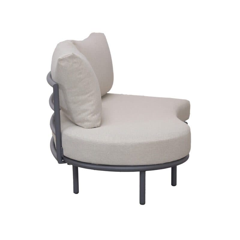 Liadomo “Celano” Lounge-Seitenteil, Gestell Aluminium anthrazit, Polster beige
