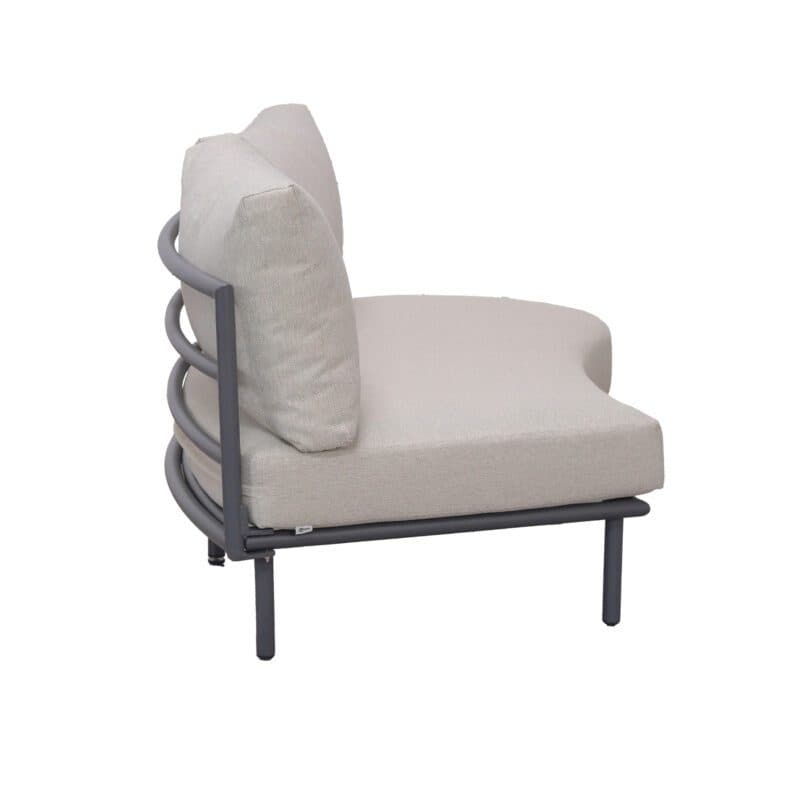 Liadomo “Celano” Lounge-Seitenteil, Gestell Aluminium anthrazit, Polster beige