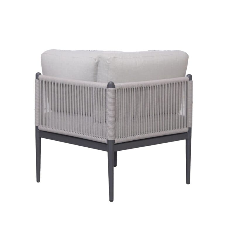 Liadomo “Formello” Lounge-Eckteil, Gestell Aluminium anthrazit, Rope & Polster light grey