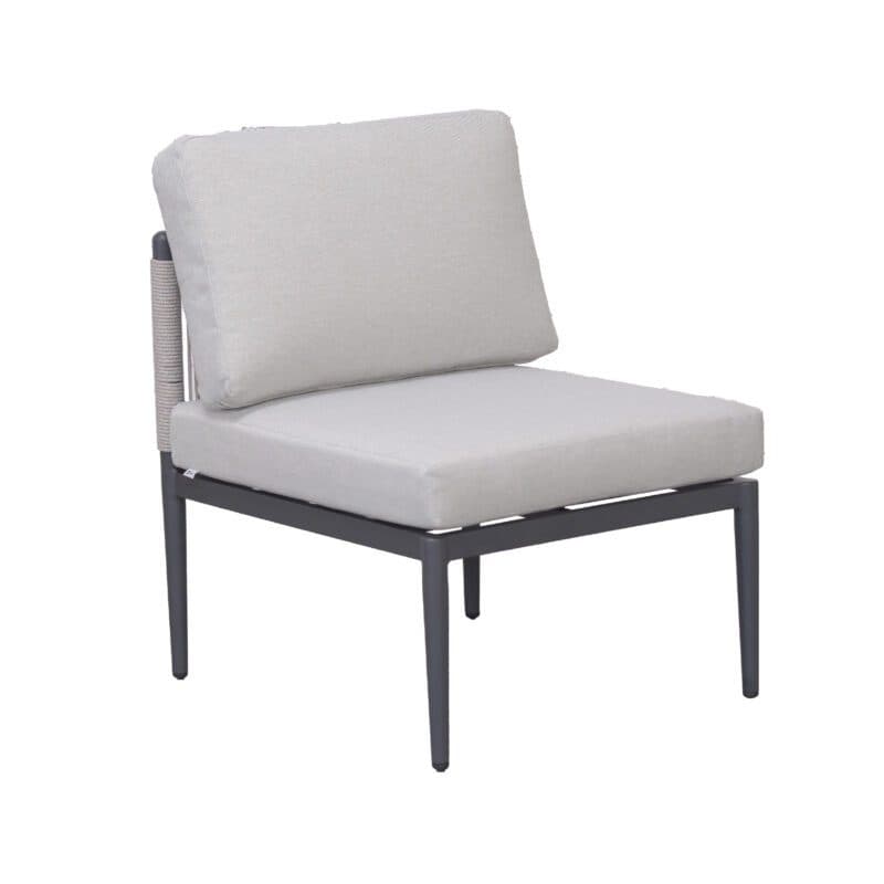 Liadomo “Formello” Lounge-Mittelteil, Gestell Aluminium anthrazit, Rope & Polster light grey