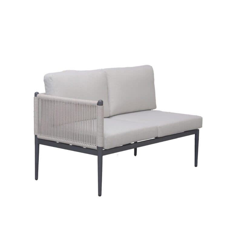 Liadomo “Formello” Lounge-Seitenteil links, Gestell Aluminium anthrazit, Rope & Polster light grey