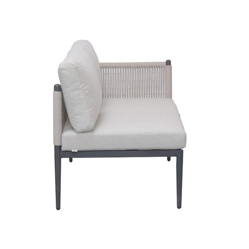 Liadomo “Formello” Lounge-Seitenteil rechts, Gestell Aluminium anthrazit, Rope & Polster light grey