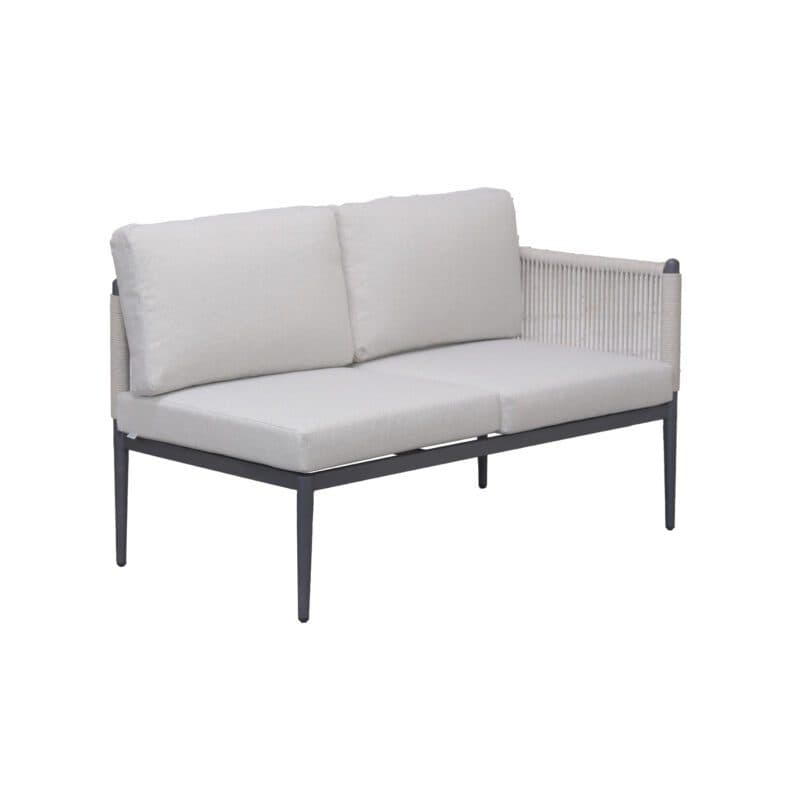 Liadomo “Formello” Lounge-Seitenteil rechts, Gestell Aluminium anthrazit, Rope & Polster light grey