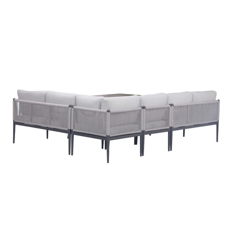 Liadomo "Formello" Dining-Loungeset, Gestelle Aluminium anthrazit, Rope & Polster light grey