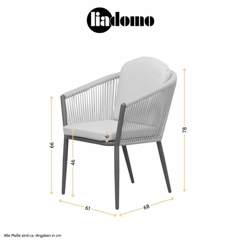 Liadomo "Latina" Stapelsessel, Maßangaben